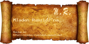 Mladen Ruszlána névjegykártya